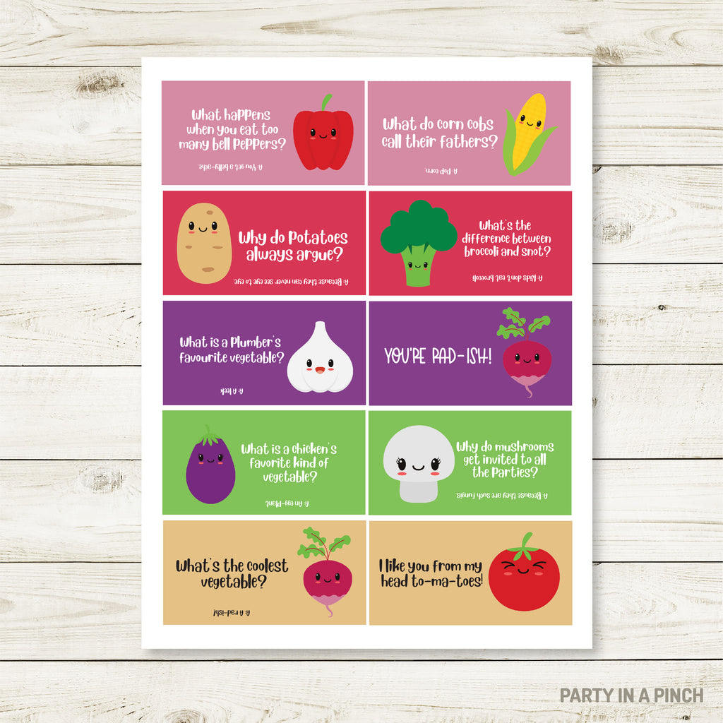 Veggie Lunchbox Stickers| Lunch Notes