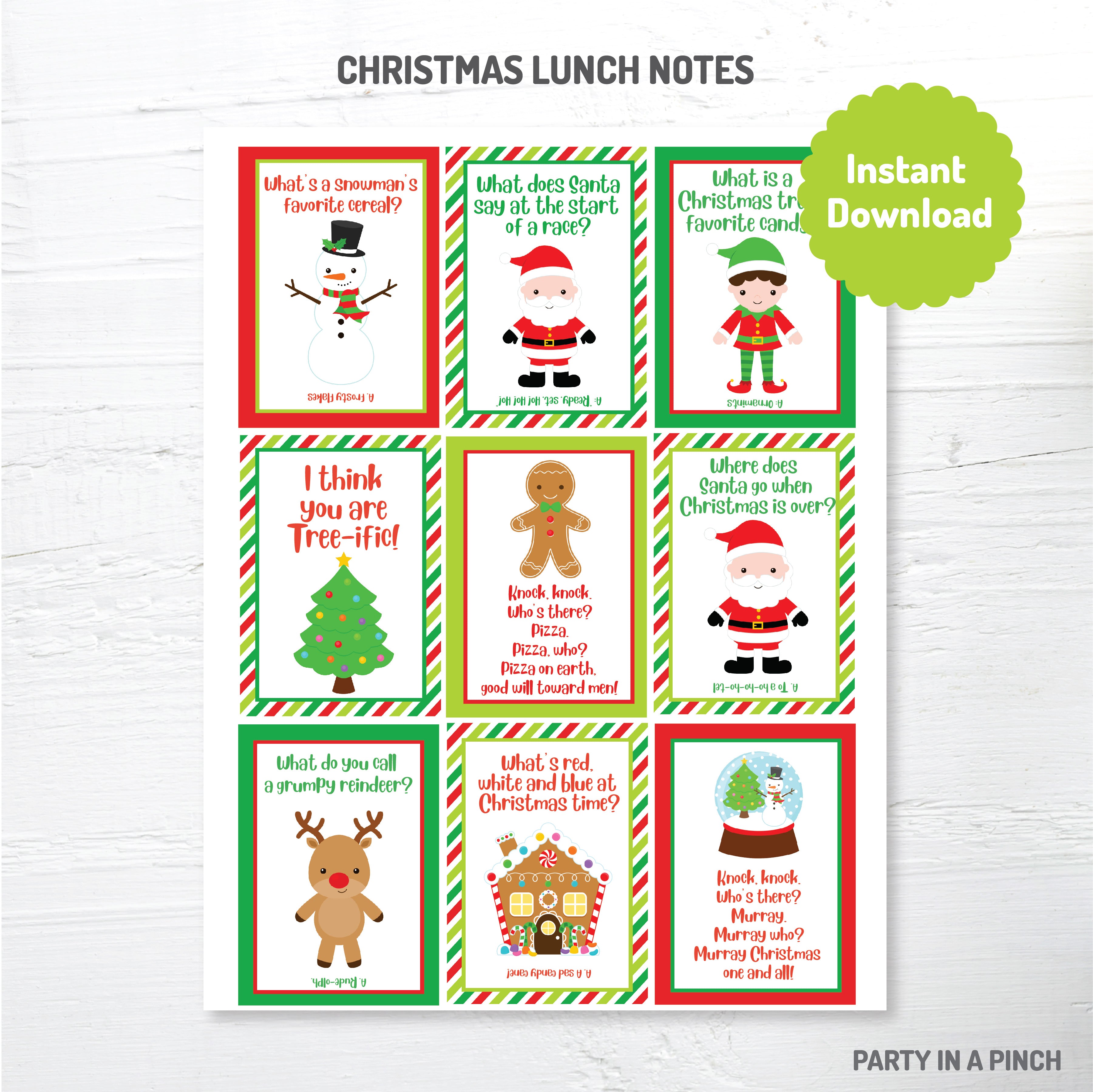 lunchcardphotoschristmas 02 christmas lunch box notes| instant download – partyinapinch