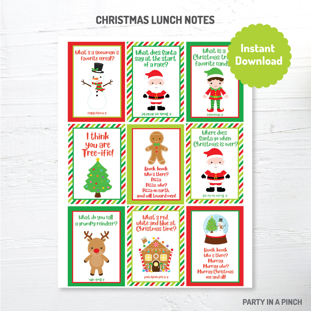 Christmas Lunch Box Notes| Instant Download