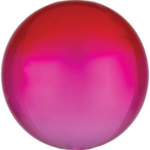 Ombre Orbz Red & Pink Foil Balloon 15IN