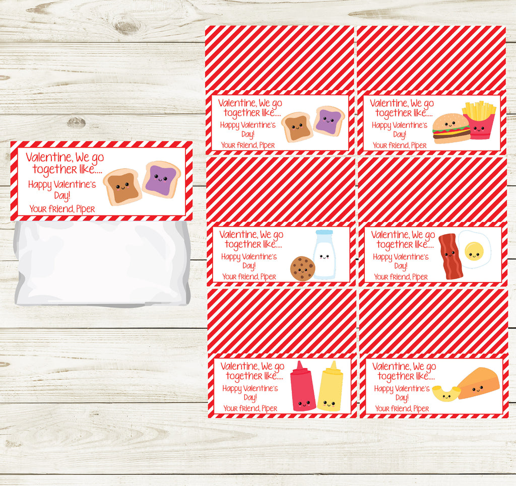 PERFECT PAIRS VALENTINE'S DAY PRINTABLE TREAT BAG TOPS