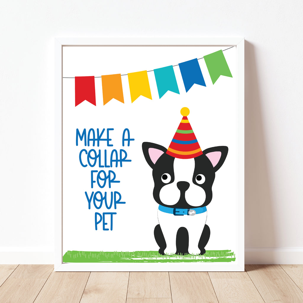 Make a Pet Collar Sign| Puppy Party| Instant Download