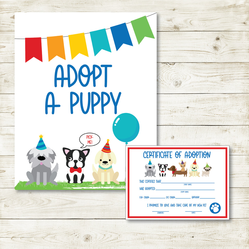 Pet Adoption Certificate And Sign| Puppy Party| Instant Download