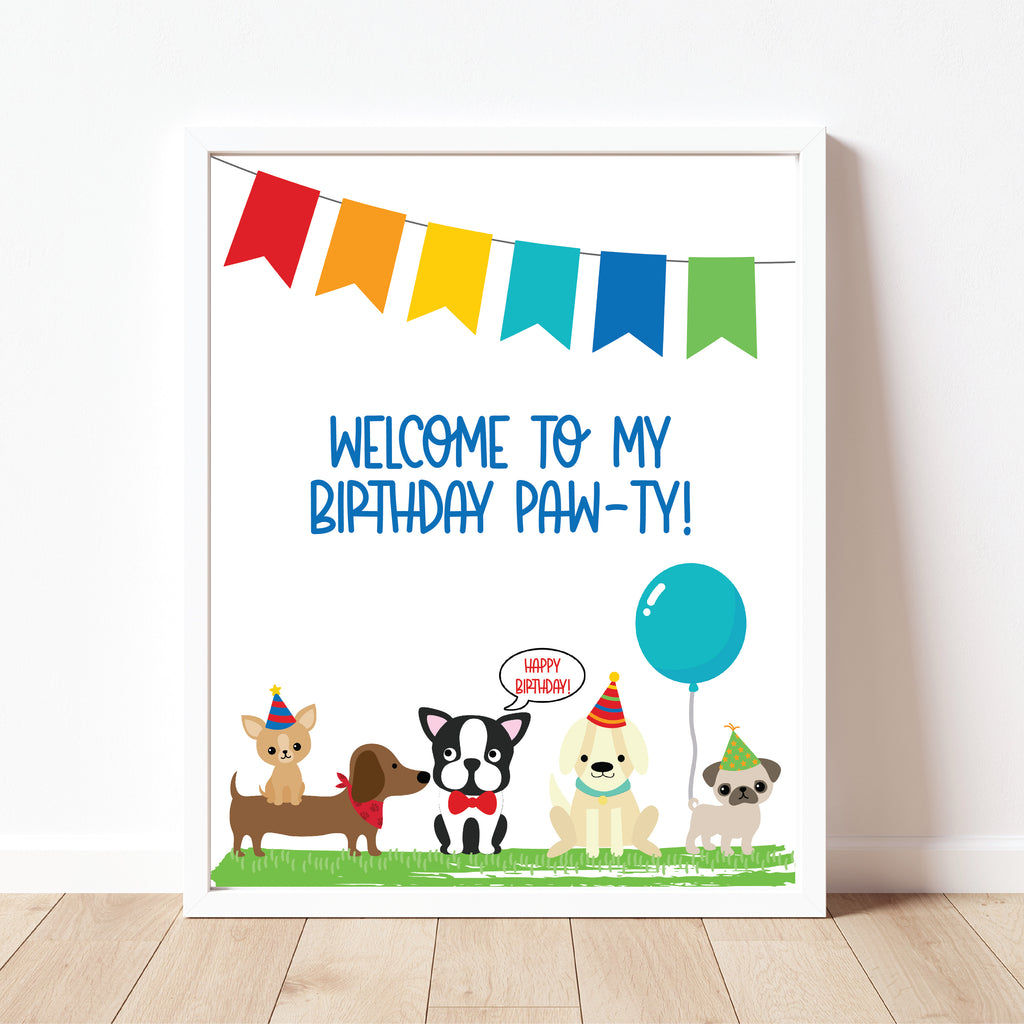 Welcome To My Party Sign| Puppy Party| Instant Download