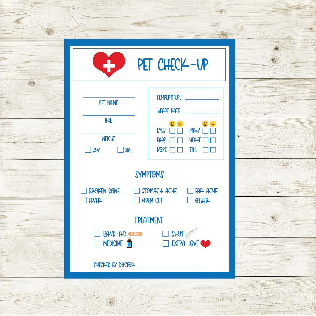 Puppy Check Up Sheet| Puppy Party| Instant Download