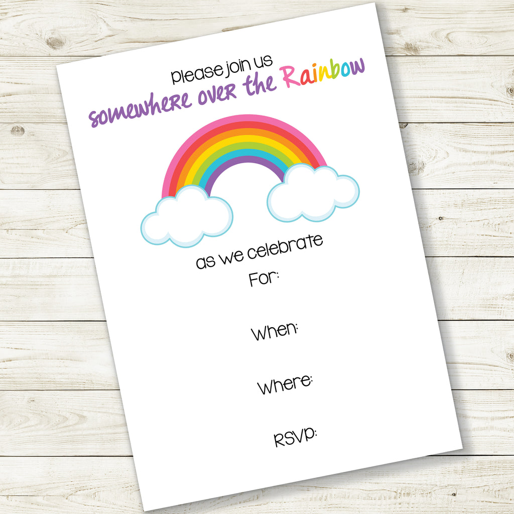 RAINBOW PARTY FILL-IN INVITATION| INSTANT DOWNLOAD