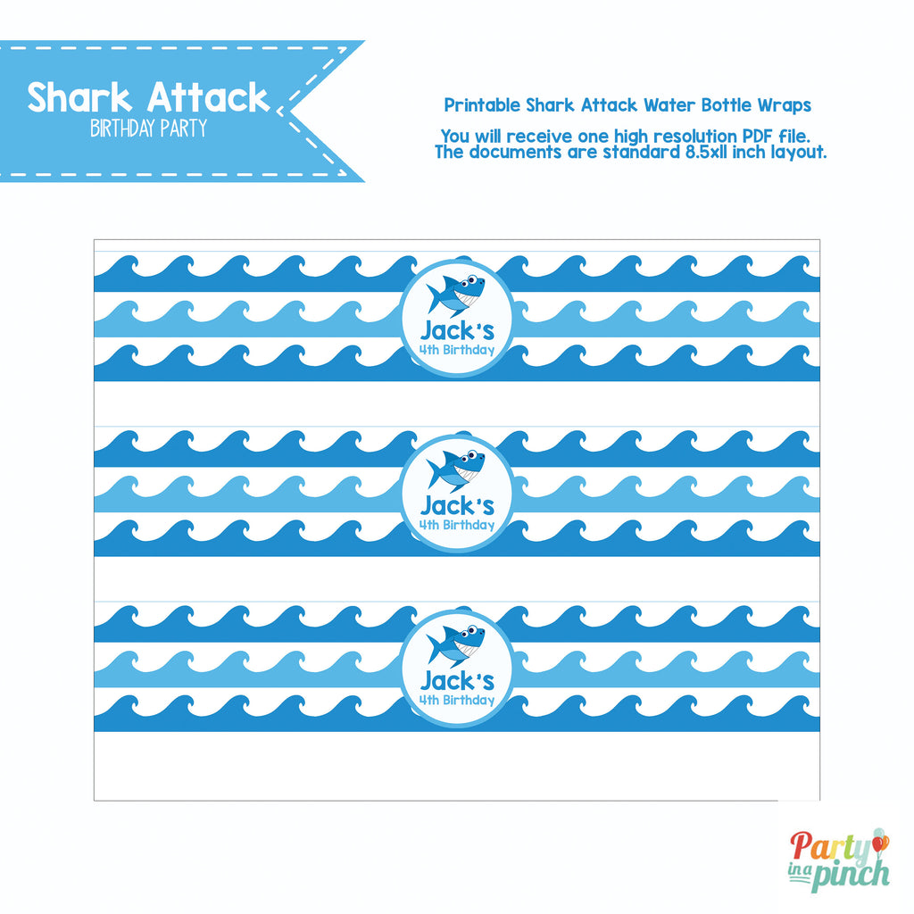 Shark Attack Water Bottle Wraps