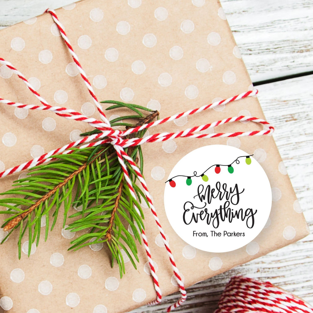 Christmas Merry Everything Favor Sticker Set 2.5"| Personalized