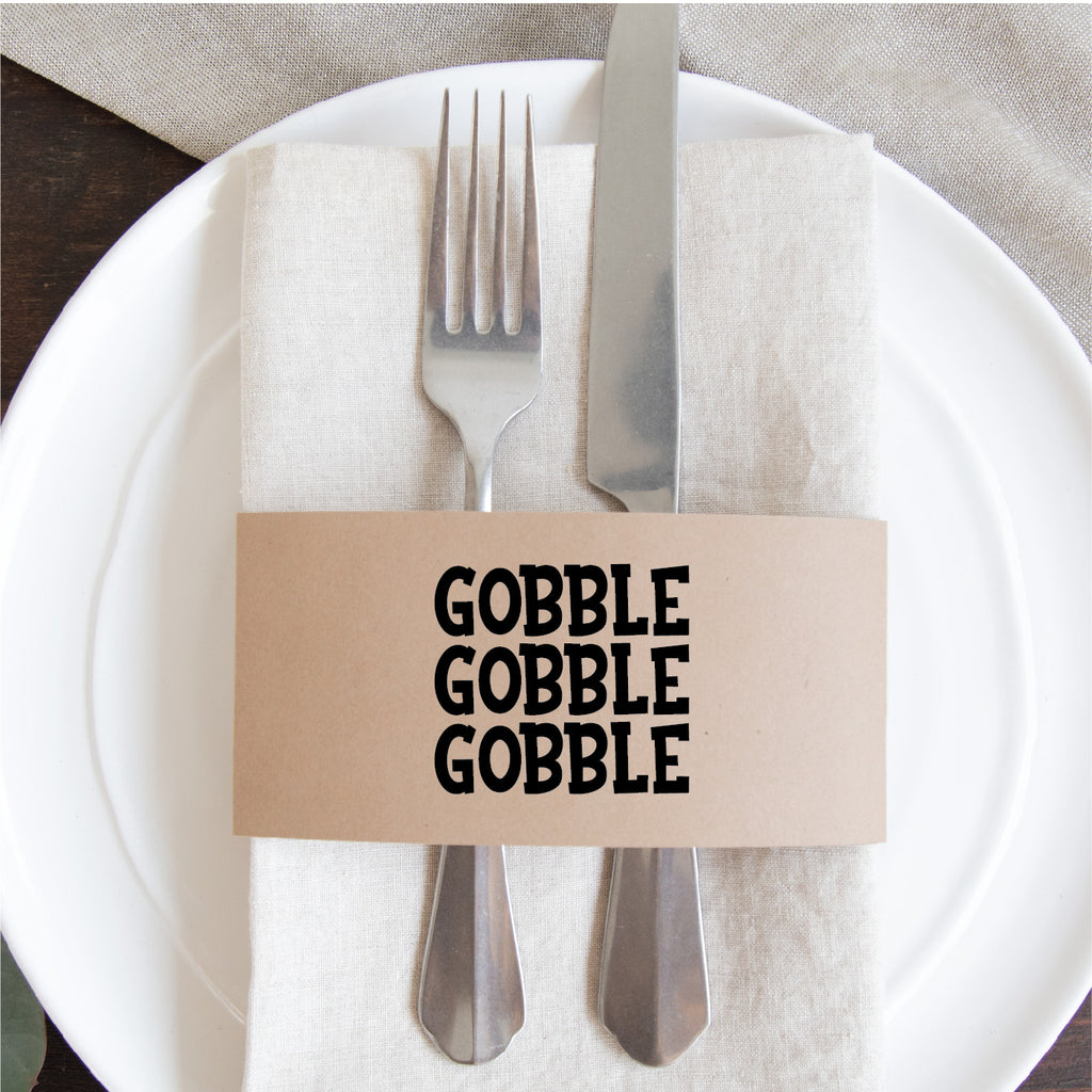 Thanksgiving Napkin Wraps- Gobble Gobble Gobble