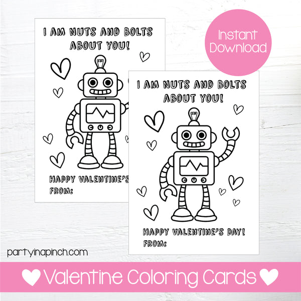 I Am Nuts & Bolts About You Valentine . Robot Valentines