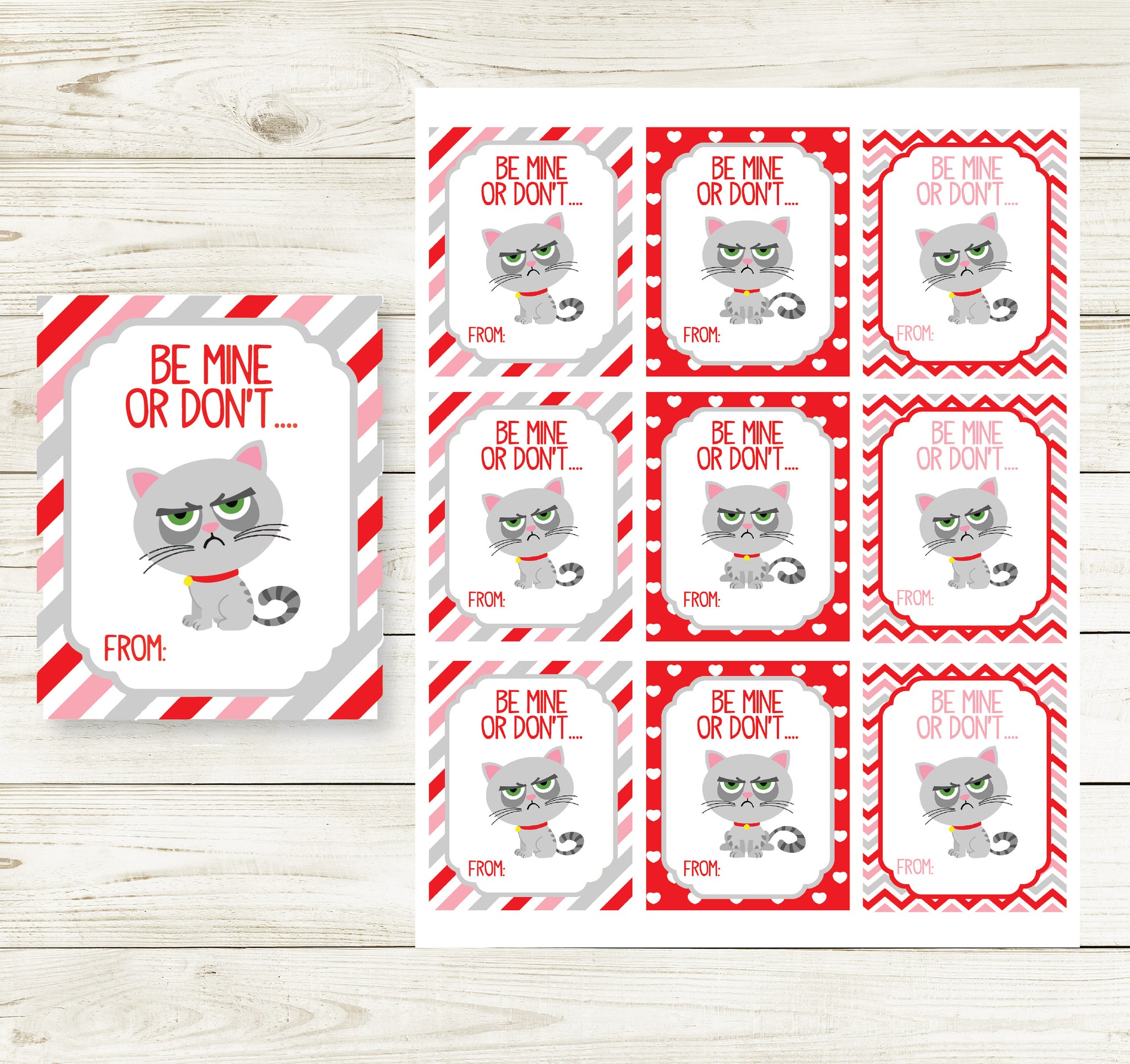 GRUMPY CAT VALENTINE'S DAY PRINTABLE CARDS – Partyinapinch