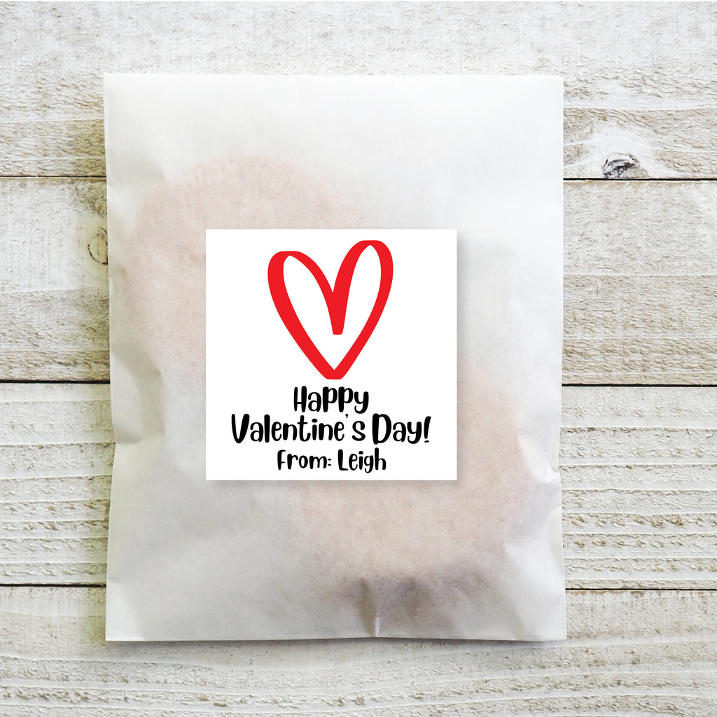 Happy Valentine's Day Heart - Heart Valentine's Day Sticker Set 2.5"| Personalized
