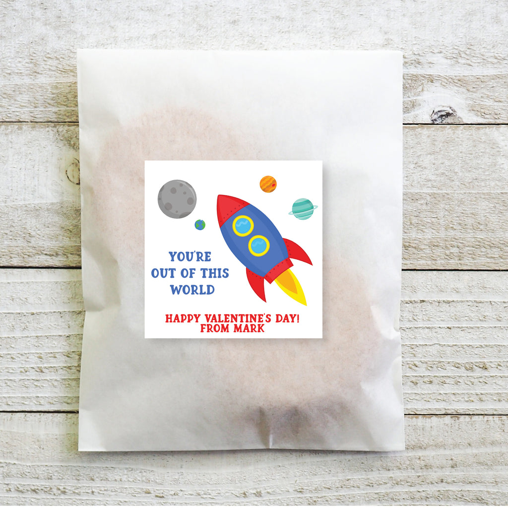 You're Out of this World - Space Valentine's Day Sticker Set 2.5"| Personalized