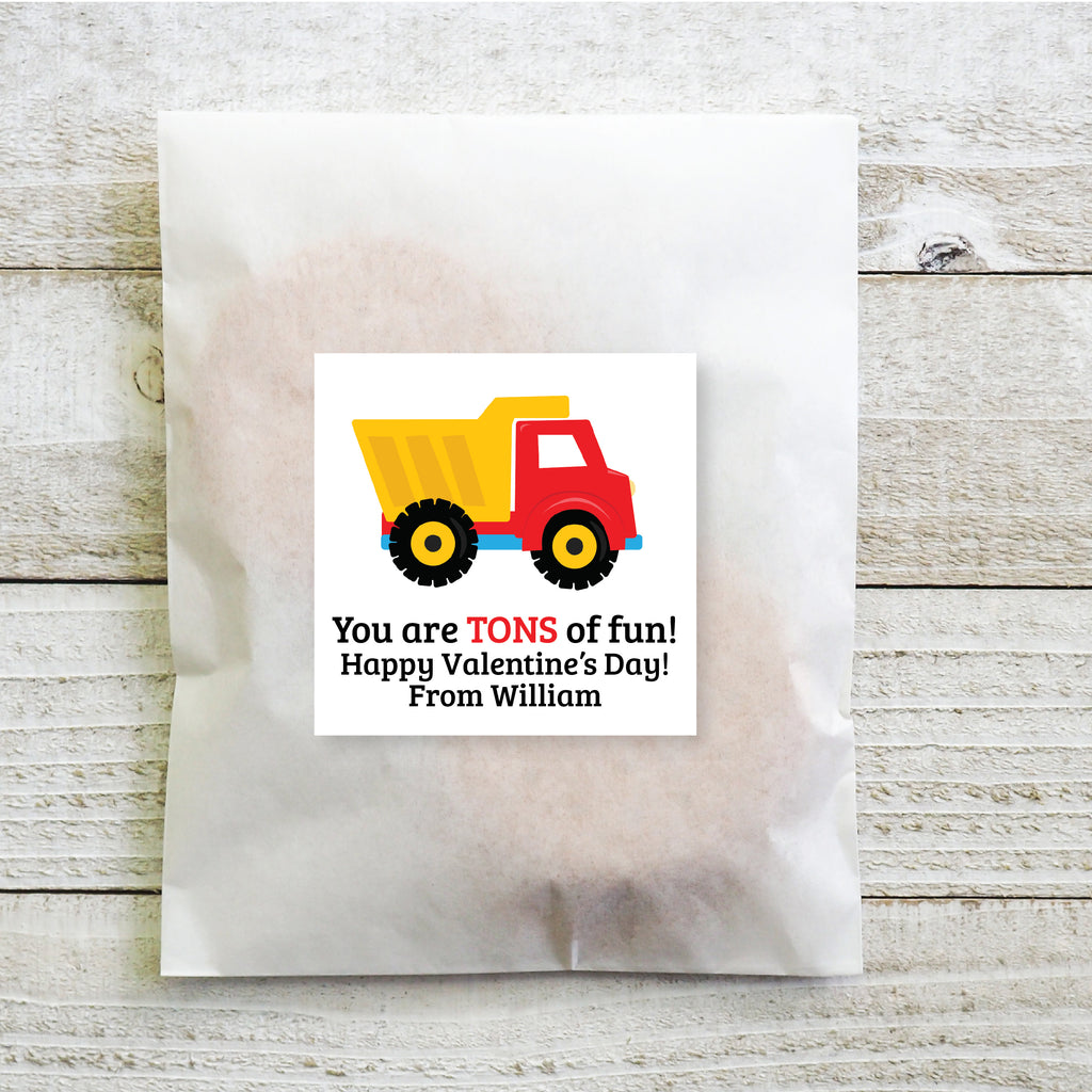 You are Tons of Fun! - Truck Valentine's Day Sticker Set 2.5"| Personalized