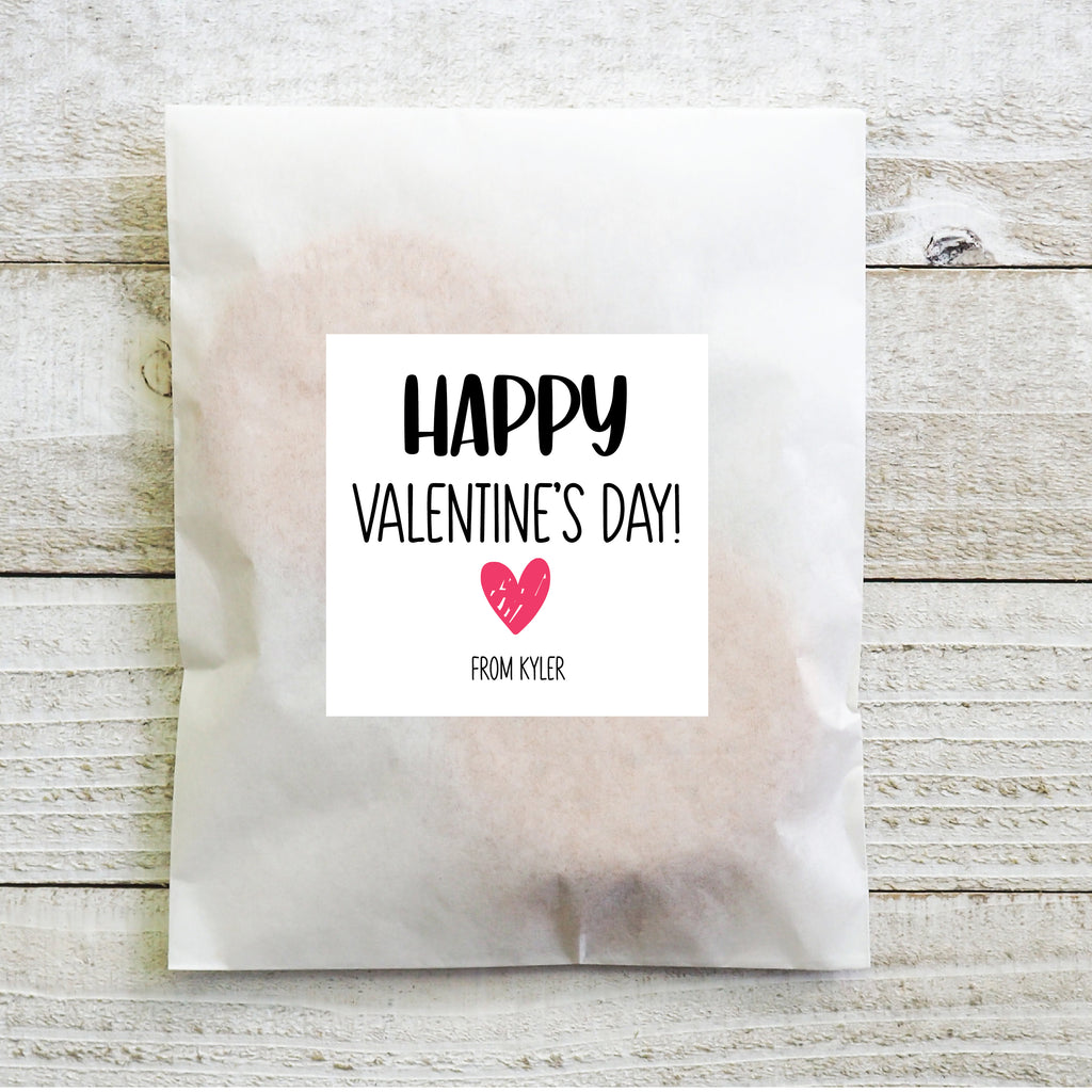 Happy Valentine's Day Small Heart - Valentine's Day Sticker Set 2.5"| Personalized