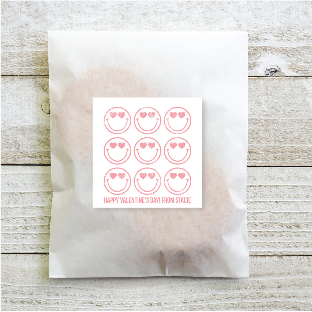 Heart Eyed Smileys - Valentine's Day Sticker Set 2.5"| Personalized