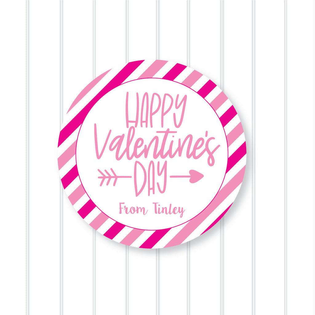 Happy Valentine's Day Favor Sticker Set 2.5"| Personalized